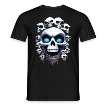Funny skeleton heads - Men's T-Shirt - black - Front - AI Model Male 178 light (178cm)