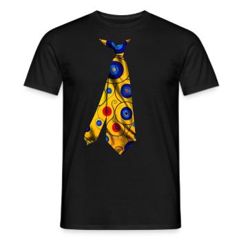 printed necktie t-shirt tie Krawatte stropdas - Men's T-Shirt - black - Front - AI Model Male 178 light (178cm)