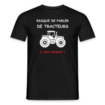 Risque de parler de tracteurs - T-shirt homme - noir - Devant - AI Model Male 178 light (178cm)