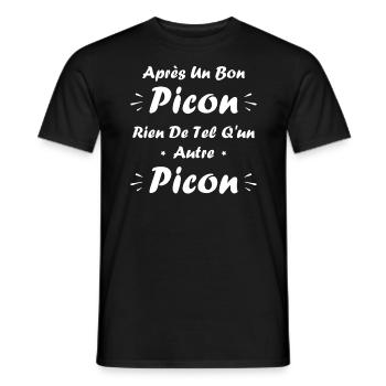 Après un bon picon rien de tel qu'un autre picon - T-shirt homme - noir - Devant - AI Model Male 178 light (178cm)