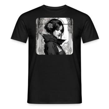 Mystérieuse femme asiatique gothique - T-shirt homme - noir - Devant - AI Model Male 178 light (178cm)