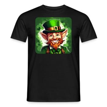 Saint Patricks Day Irish Kobold Leprechaun Wichtel - Männer T-Shirt - Schwarz - Vorne - AI Model Male 178 light (178cm)