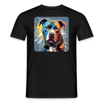 Chien Pitbull cool - T-shirt homme - noir - Devant - AI Model Male 178 light (178cm)