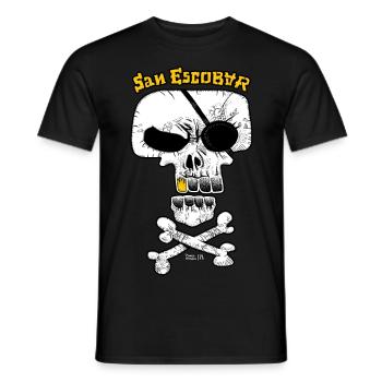 SAN ESCOBAR - Piratenflagge / Totenkopf - Männer T-Shirt - Schwarz - Vorne - AI Model Male 178 light (178cm)