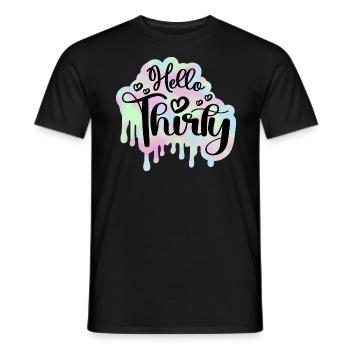 Célébrer 30ème Anniversaire Femme 30 Ans Tie Dye - T-shirt homme - noir - Devant - AI Model Male 178 light (178cm)