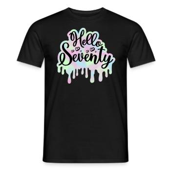 Celebrate 70th Birthday Woman 70 Years Tie Dye - Men's T-Shirt - black - Front - AI Model Male 178 light (178cm)