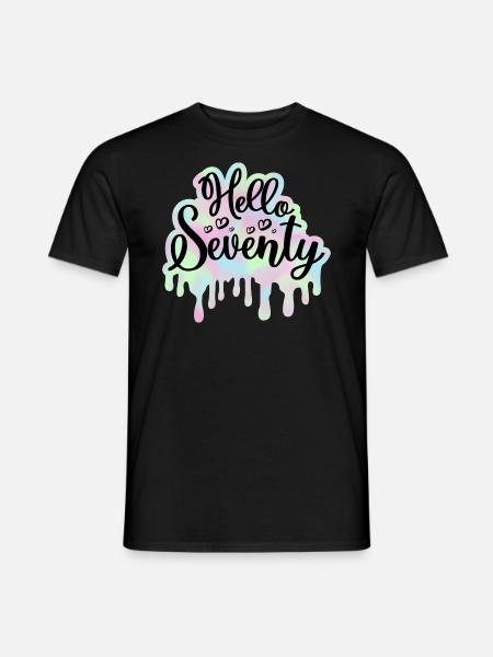 Celebrate 70th Birthday Woman 70 Years Tie Dye - Men's T-Shirt - black