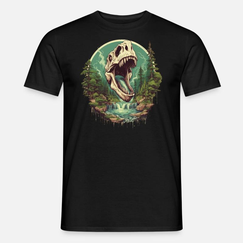 Dinosaurier Dino Fossil Carnivor Herbivor T-Rex - Männer T-Shirt - Schwarz