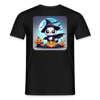 Monstre effrayant mignon avec des lanternes jack - T-shirt homme - noir - Devant - AI Model Male 178 light (178cm)