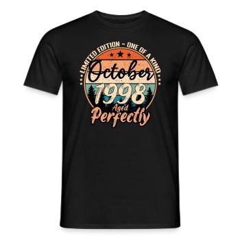 October 1998 anniversary 1998 legends October - Men's T-Shirt - black - Front - AI Model Male 178 light (178cm)