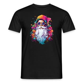 Père-Noël psychédélique - T-shirt homme - noir - Devant - AI Model Male 178 light (178cm)