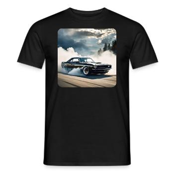 Schwarzes Odtimer Drift Auto Turbo mit Rauch - Männer T-Shirt - Schwarz - Vorne - AI Model Male 178 light (178cm)