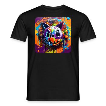 Lustiges Grusel Monster im Graffiti Style - Männer T-Shirt - Schwarz - Vorne - AI Model Male 178 light (178cm)
