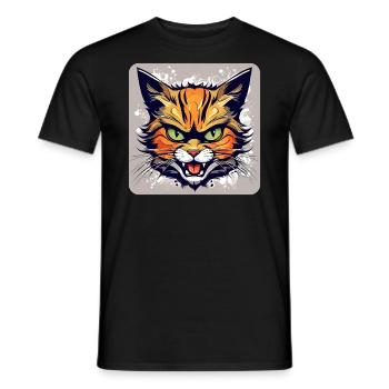 Wild Cat - Men's T-Shirt - black - Front - AI Model Male 178 light (178cm)