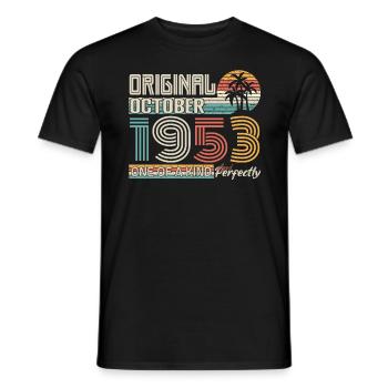 Octobre 1953 anniversaire October 1953 cadeau 1953 - T-shirt homme - noir - Devant - AI Model Male 178 light (178cm)