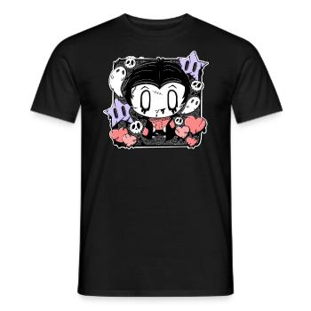 Victor the zombie vampire boy in kawaii style - Men's T-Shirt - black - Front - AI Model Male 178 light (178cm)