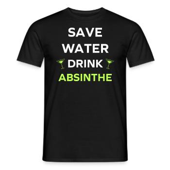 Wasser sparen, Absinth trinken - Männer T-Shirt - Schwarz - Vorne - AI Model Male 178 light (178cm)