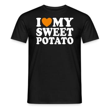 J'aime Ma Patate Douce Couple Thanksgiving - T-shirt homme - noir - Devant - AI Model Male 178 light (178cm)