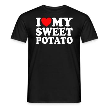 J'aime Ma Patate Douce Couple Thanksgiving - T-shirt homme - noir - Devant - AI Model Male 178 light (178cm)
