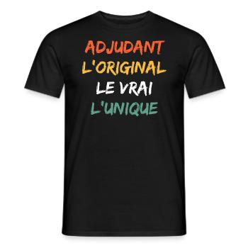 adjudant - T-shirt homme - noir - Devant - AI Model Male 178 light (178cm)
