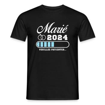 Homme Futur Marié 2024 Humour Cadeau - T-shirt homme - noir - Devant - AI Model Male 178 light (178cm)