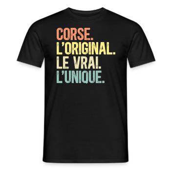 Corse L'Original Le Vrai L'Unique Homme Corse - T-shirt homme - noir - Devant - AI Model Male 178 light (178cm)