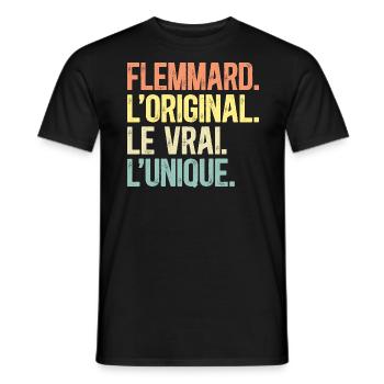 Flemmard L'Original Le Vrai L'Unique Fainéant - T-shirt homme - noir - Devant - AI Model Male 178 light (178cm)