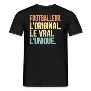 Footballeur L'Original Le Vrai L'Unique Homme - T-shirt homme - noir - Devant - AI Model Male 178 light (178cm)