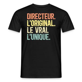 Directeur L'Original Le Vrai L'Unique Homme - T-shirt homme - noir - Devant - AI Model Male 178 light (178cm)
