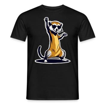 Suricate dansant - T-shirt homme - noir - Devant - AI Model Male 178 light (178cm)