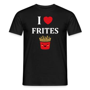 I Love Fries - Men's T-Shirt - black - Front - AI Model Male 178 light (178cm)