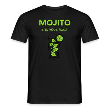 Mojito s'il vous plait - T-shirt homme - noir - Devant - AI Model Male 178 light (178cm)