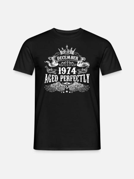 Décembre 1974 anniversaire 1974 Décembre - T-shirt homme - noir