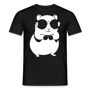 Lustiger Hamster mit Sonnenbrille Hamster - Männer T-Shirt - Schwarz - Vorne - AI Model Male 178 light (178cm)