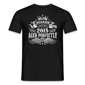 December 2015 Anniversary 2015 December - Men's T-Shirt - black - Front - AI Model Male 178 light (178cm)