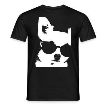 Funny Chihuahua wearing Sunglasses Chihuahuas - Men's T-Shirt - black - Front - AI Model Male 178 light (178cm)