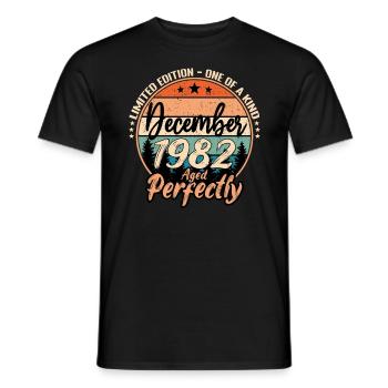 Dezember 1982 Geburtstag 1982 Legenden Dezember - Männer T-Shirt - Schwarz - Vorne - AI Model Male 178 light (178cm)