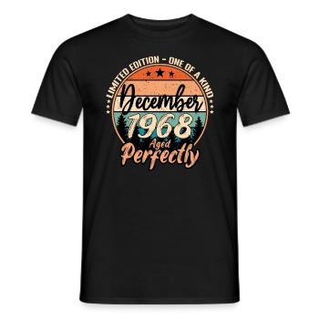 December 1968 Birthday 1968 Legends December - Men's T-Shirt - black - Front - AI Model Male 178 light (178cm)
