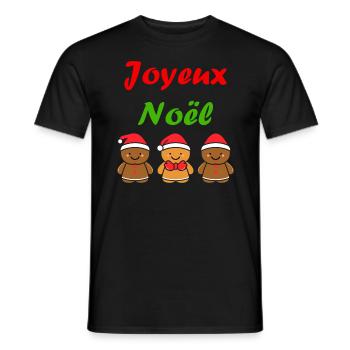 Joyeux noel pain d'épice - T-shirt homme - noir - Devant - AI Model Male 178 light (178cm)