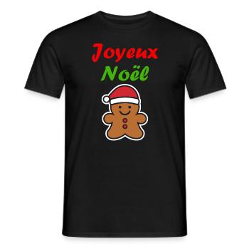 Joyeux noel pain d'épice - T-shirt homme - noir - Devant - AI Model Male 178 light (178cm)