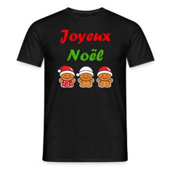 Joyeux noel pain d'épice - T-shirt homme - noir - Devant - AI Model Male 178 light (178cm)