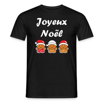 Joyeux noel pain d'épice - T-shirt homme - noir - Devant - AI Model Male 178 light (178cm)