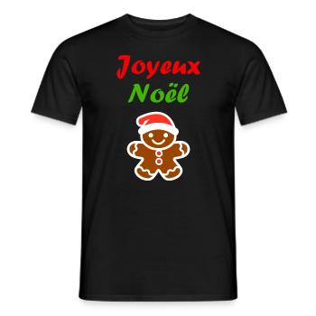 Joyeux noel pain d'épice - T-shirt homme - noir - Devant - AI Model Male 178 light (178cm)