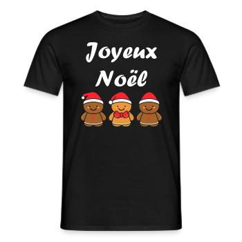 Joyeux noel pain d'épice - T-shirt homme - noir - Devant - AI Model Male 178 light (178cm)