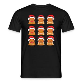 Bonhomme pain d'épice - T-shirt homme - noir - Devant - AI Model Male 178 light (178cm)