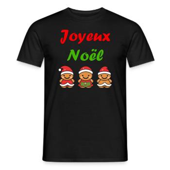 Joyeux noel pain d'épice - T-shirt homme - noir - Devant - AI Model Male 178 light (178cm)