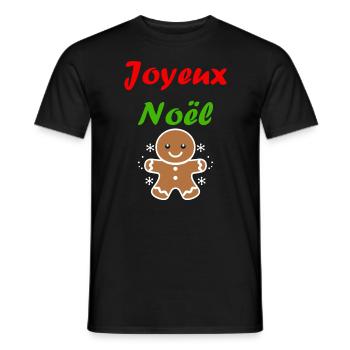 Joyeux noel pain d'épice - T-shirt homme - noir - Devant - AI Model Male 178 light (178cm)