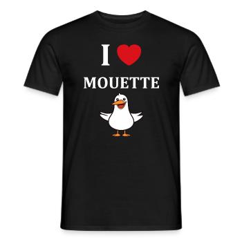 J'aime les mouettes - T-shirt homme - noir - Devant - AI Model Male 178 light (178cm)