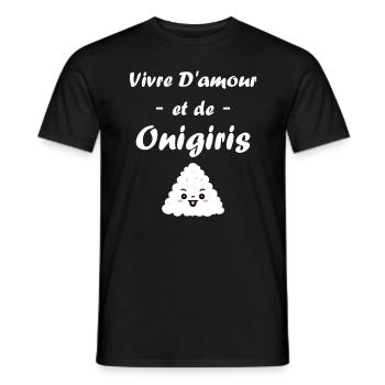 Onigiri japonais - T-shirt homme - noir - Devant - AI Model Male 178 light (178cm)