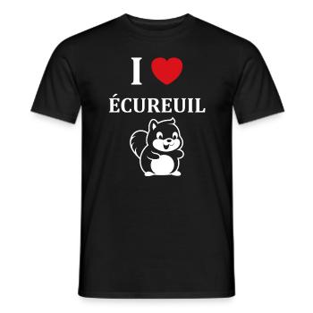 Humour petit écureuil - T-shirt homme - noir - Devant - AI Model Male 178 light (178cm)